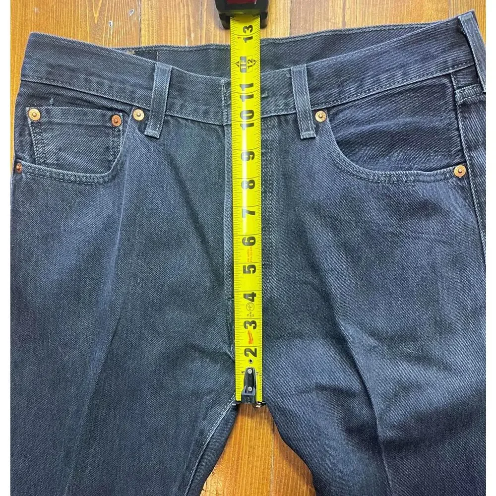 Levis 501 Original Straight Jeans Mens 33x32 Black - Picture 5 of 7